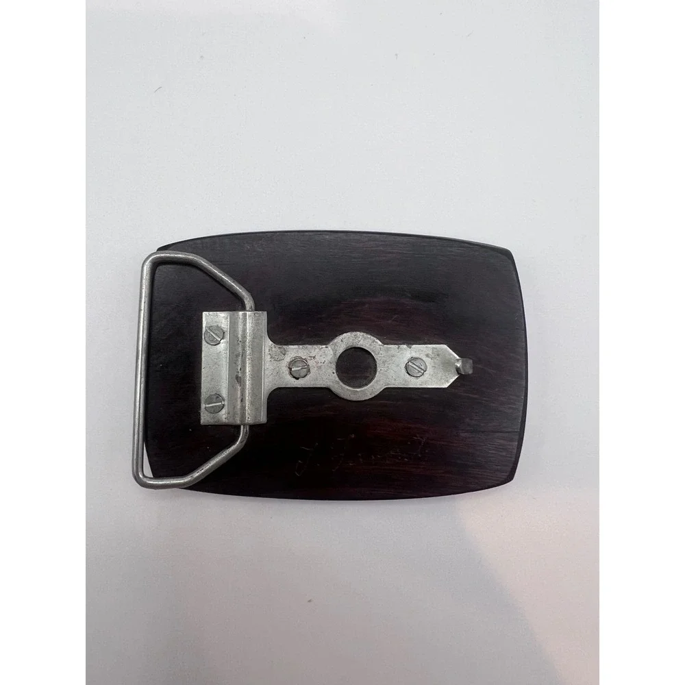 VTG‎ Dark Brown Belt Buckle With Inlay Native American Kokopelli Signed Favorite